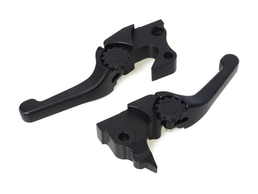 Adjustable Shorty Anthem Levers – Black. Fits Sportster 2014-2021.