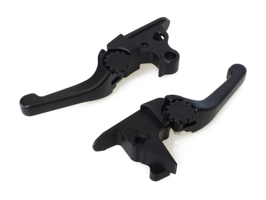 Adjustable Shorty Anthem Levers – Black. Fits Softail 2015up.