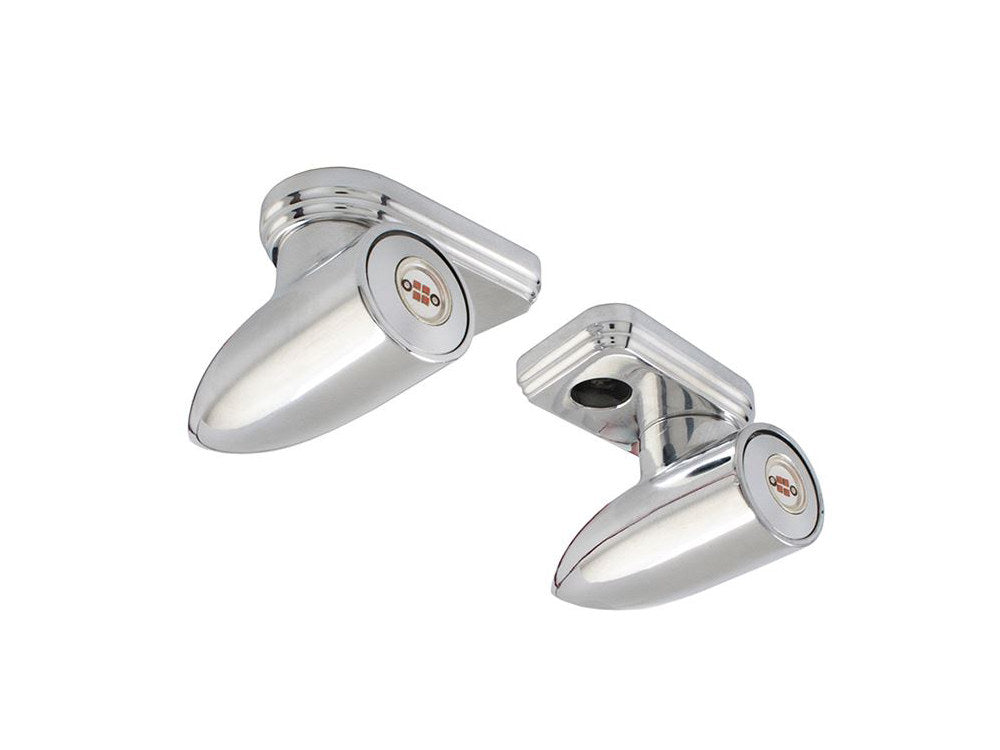 Bullet Pro Series Under Perch Turn Signals – Chrome. Fits most 1996up Hand Controls.