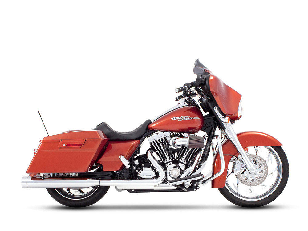 4in. Slip-On Mufflers – Chrome with Chrome End Caps. Fits Touring 1995-2016 & Trike 2017-2020.