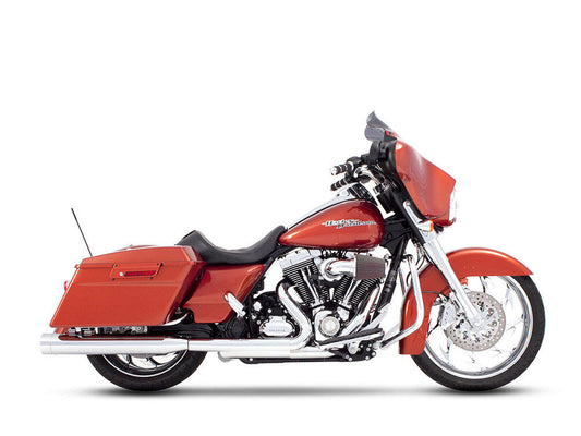 4in. Slip-On Mufflers – Chrome with Chrome End Caps. Fits Touring 1995-2016 & Trike 2017-2020.