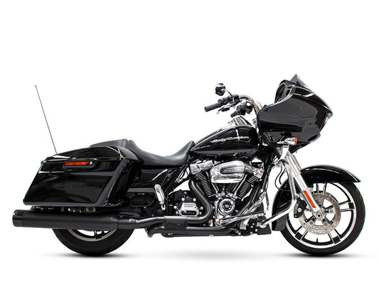 4-1/2in. MotoPro 45 Traditional Slip-On Mufflers – Black with Black End Caps. Fits Touring 2017up.