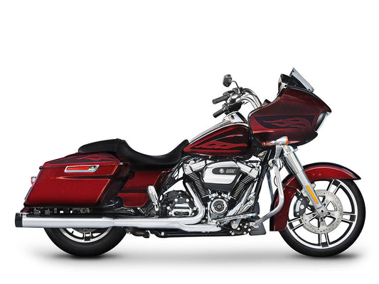 4in. DBX40 Slip-On Mufflers  – Chrome with Black End Caps. Fits Touring 2017up.