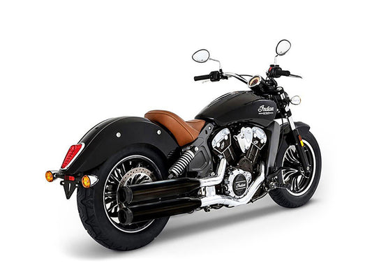 3-1/2in. Slip-On Mufflers – Black with Black End Caps. Fits Indian Scout 2015-2024