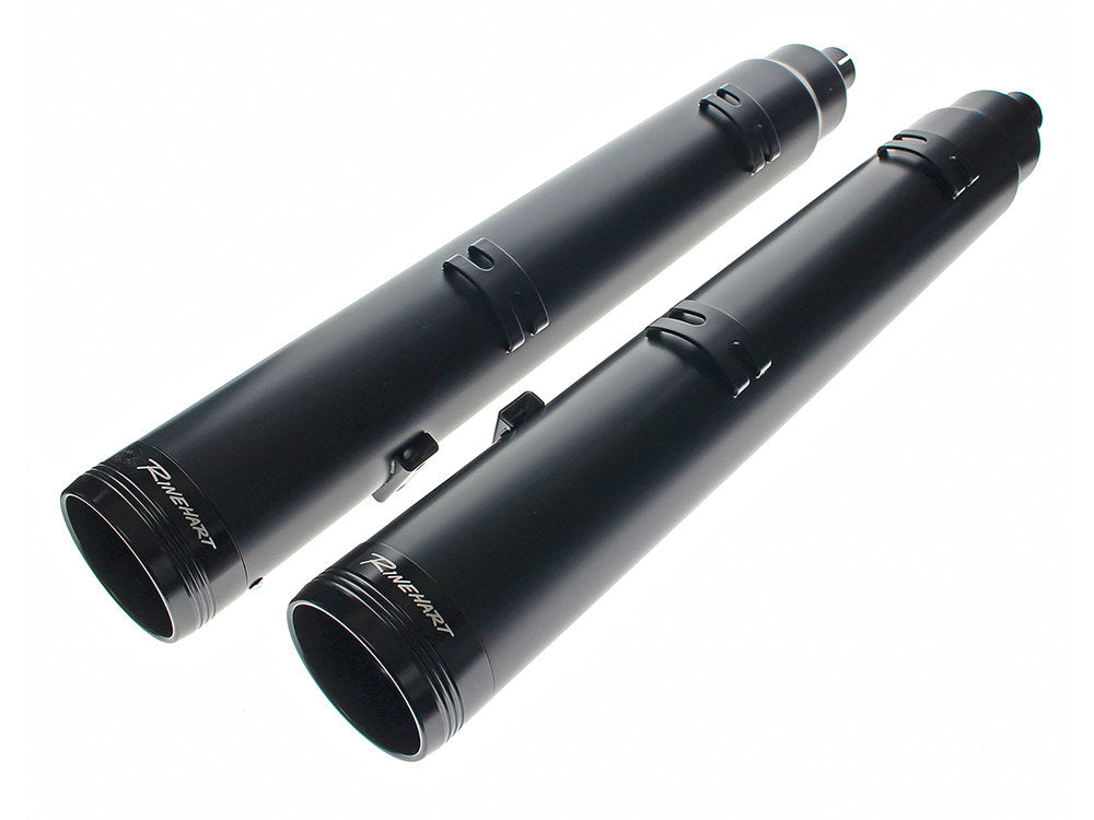 4.5in. Slip-On Mufflers – Black with Black End Caps. Fits Indian Big Twin 2014up with Hard Saddle Bags.