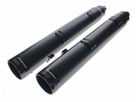 4.5in. Slip-On Mufflers – Black with Black End Caps. Fits Indian Big Twin 2014up with Hard Saddle Bags.