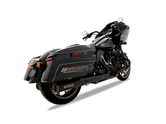 4-1/2in. HP45 Slip-On Short Race Inspired Mufflers – Black with Bronze End Caps. Fits Touring 2017up
