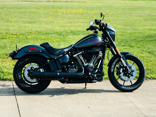4in. HP40 Slip-On Muffler – Black with Black End Cap. Fits Softail Street Bob, Low Rider S, Low Rider ST & Heritage 2025up