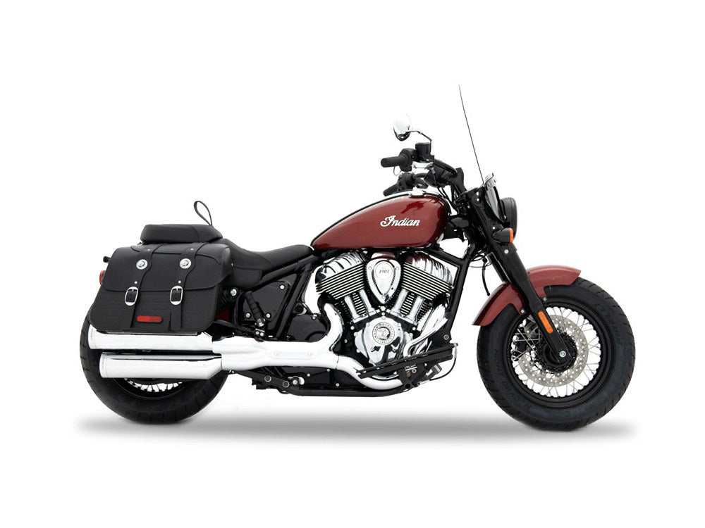 4in. Slip-On Mufflers – Chrome with Chrome End Caps. Fits Indian Cruiser 2022up