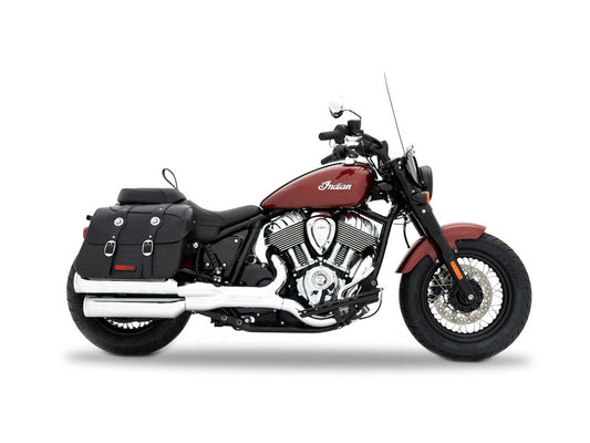 4in. Slip-On Mufflers – Chrome with Chrome End Caps. Fits Indian Cruiser 2022up