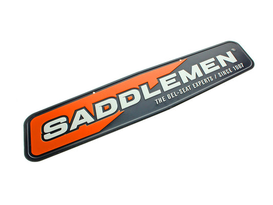 Saddlemen Metal Shop Sign – Black & Orange
