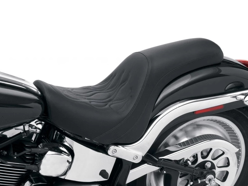 Profiler Tattoo with Stitched Flame Dual Seat. Fits Softail 2000-2007 with 130 or 150 OEM Rear Tyre.