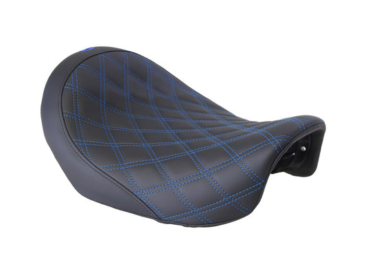 Renegade LS Solo Seat with Blue Double Diamond Stitch. Fits Dyna 2006-2017.