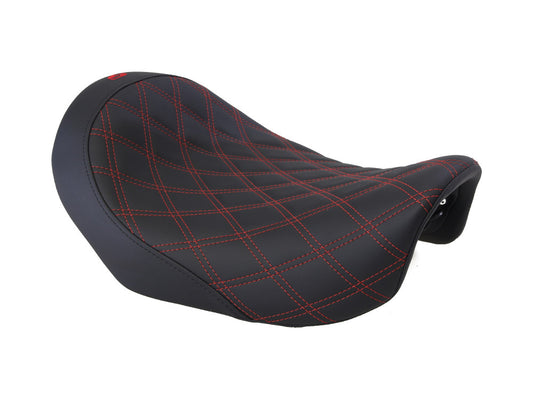 Renegade LS Solo Seat with Red Double Diamond Stitch. Fits Dyna 2006-2017.