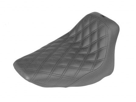 Renegade LS Solo Seat with Black Double Diamond Stitch. Fits Softail 2008-2017 with 150 OEM Rear Tyre.