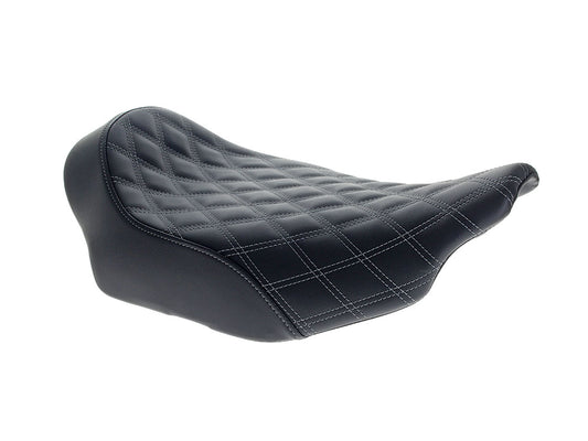 Renegade LS Solo Seat with Grey Double Diamond Lattice Stitch. Fits CVO Touring 2023up, Street Glide & Road Glide 2024up, Touring 2025up