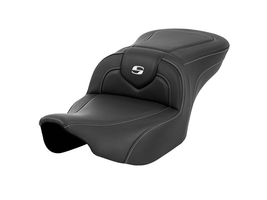 Roadsofa CF Dual Seat with Carbon Fiber Weave. Fits CVO Touring 2023up, Street Glide & Road Glide 2024up, Touring 2025up