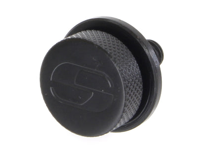 1/4in.-20 Knurled Seat Mount Screw – Black. Fits H-D 1996up