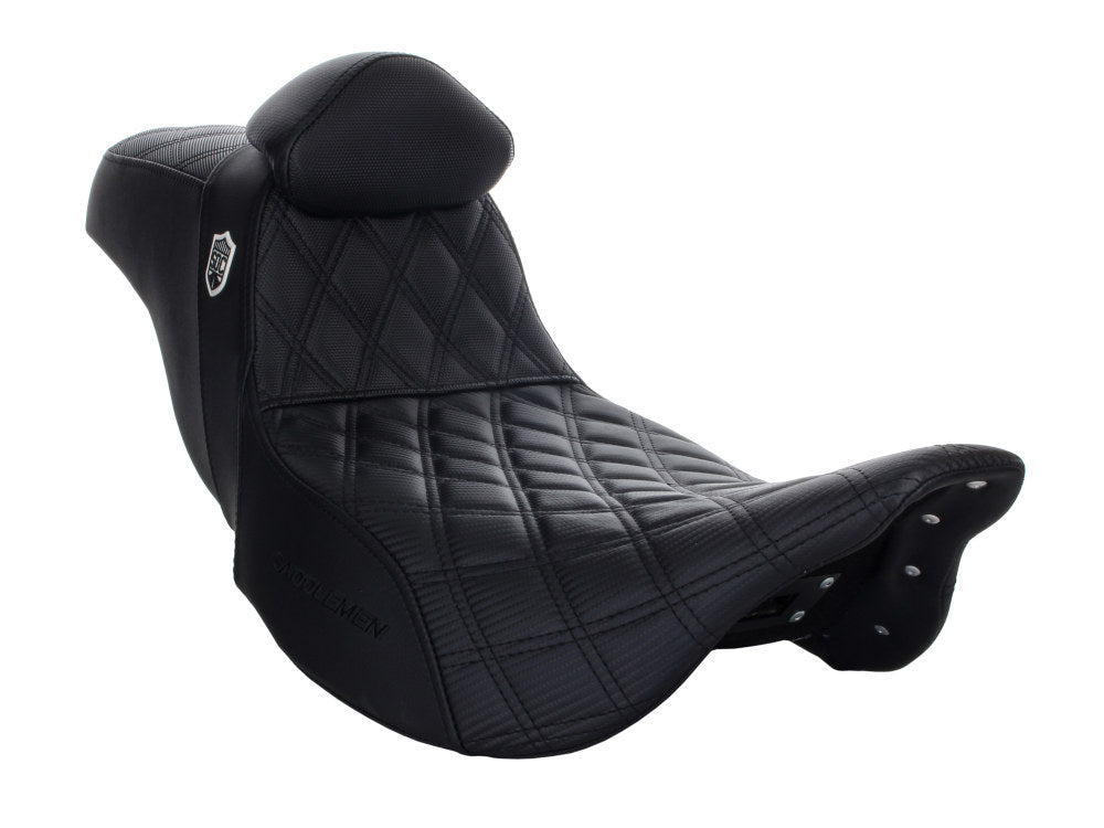 Step-Up San Diego Customs Pro Series Gripper Dual Seat With Backrest. Fits Touring 2008up.