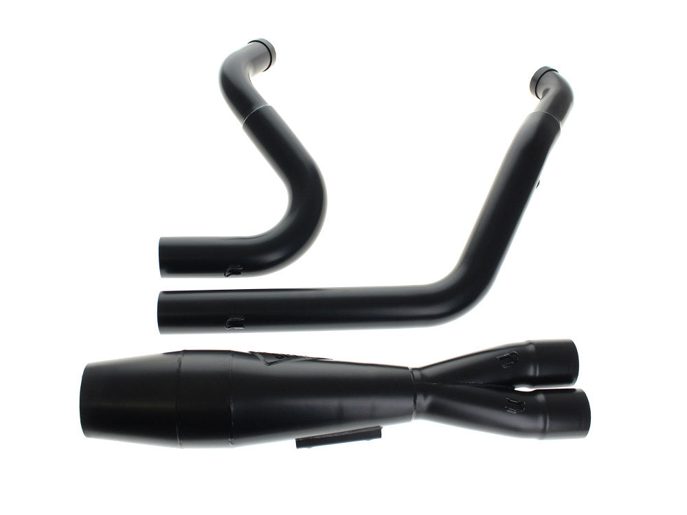 Shorty 2-into-1 Exhaust with Welded End Cap – Black. Fits Touring 2017up.
