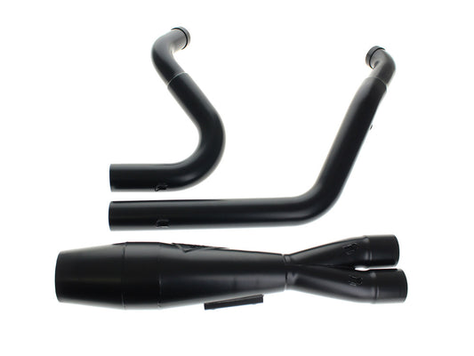 Shorty 2-into-1 Exhaust with Welded End Cap – Black. Fits Touring 2017up.
