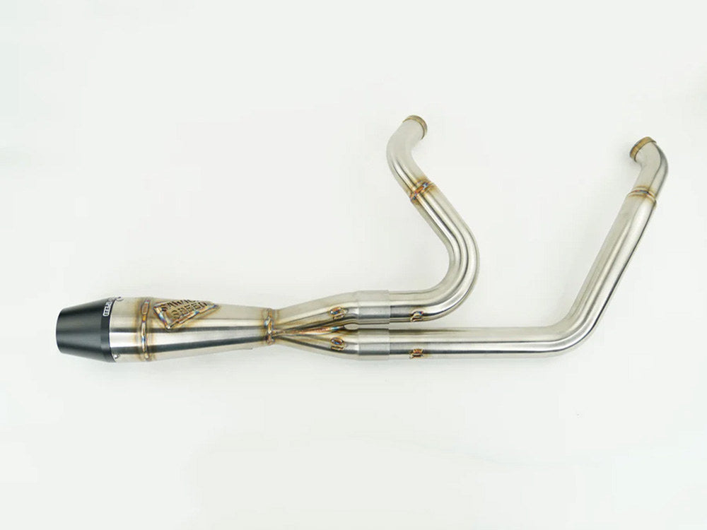 Shorty 2-into-1 Exhaust with Billet End Cap – Stainless. Fits Touring 1995-2016.