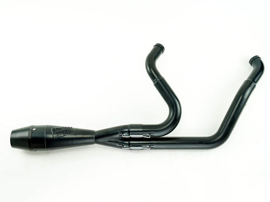 Shorty 2-into-1 Exhaust with Billet End Cap – Black. Fits Touring 1995-2016.