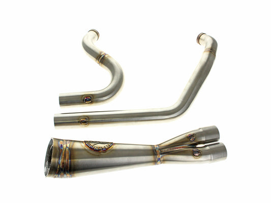 Shorty 2-into-1 Exhaust with RT End Cap – Stainless. Fits Touring 2017up.