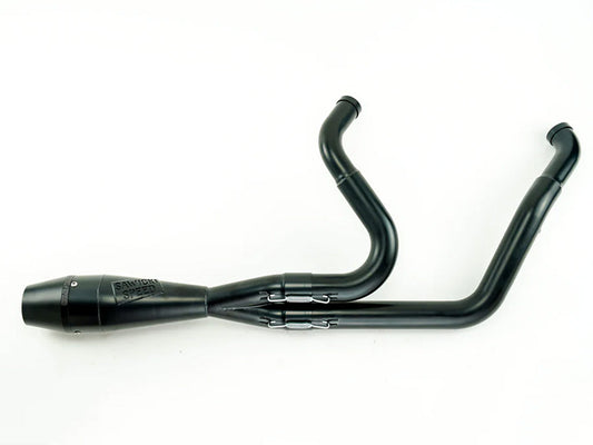 Shorty 2-into-1 Exhaust with Billet End Cap – Black. Fits Touring 2017up.