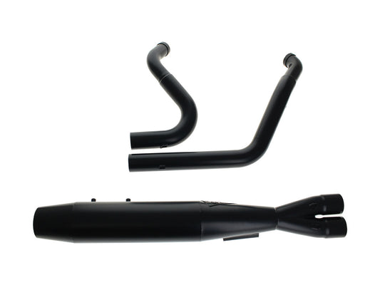 Mid Length 2-into-1 Exhaust with Welded End Cap – Black. Fits Touring 2017up.