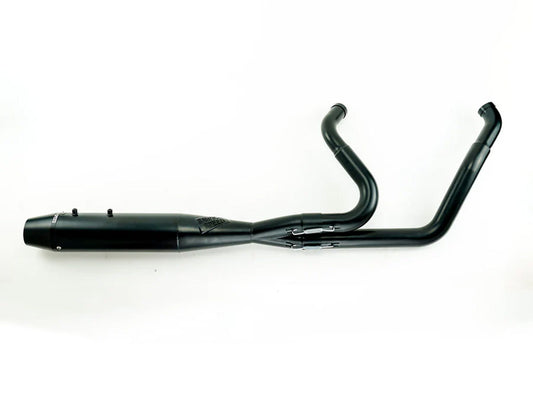 Mid Length 2-into-1 Exhaust with Welded End Cap – Black. Fits Touring 1995-2016.
