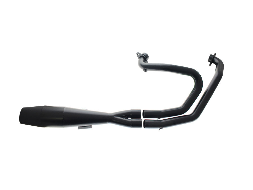 Shorty 2-into-1 Exhaust with Welded End Cap – Black. Fits Indian Scout 2015-2024