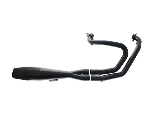 Shorty 2-into-1 Exhaust with Welded End Cap – Black. Fits Indian Scout 2015-2024