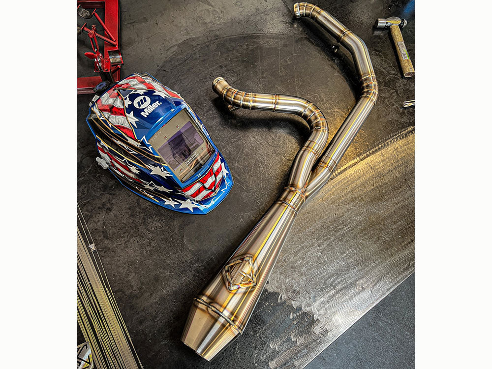 2-into-1 4.5in. Works Edition Big Bore Exhaust – Stainless Steel. Fits Dyna 1999-2005