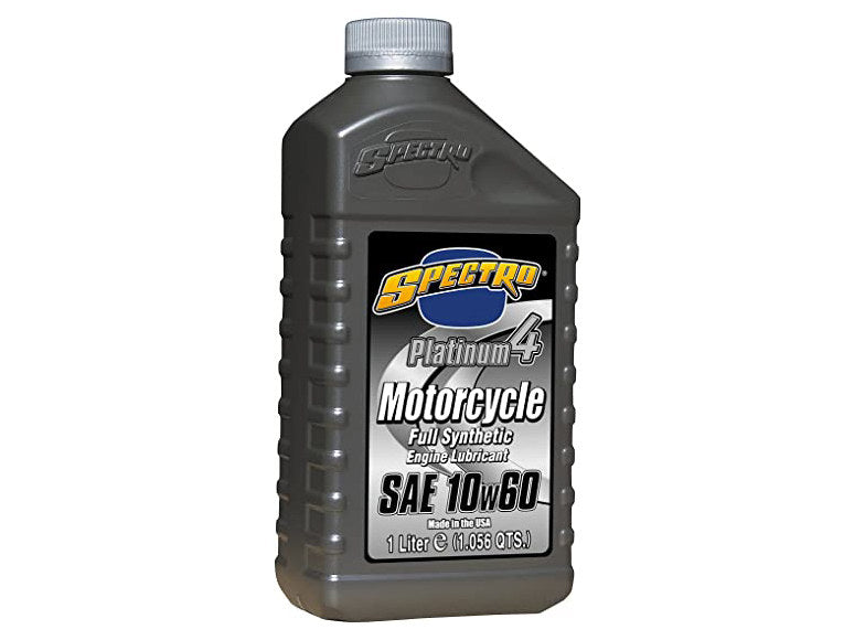 Platinum 4 Full Synthetic Engine Oil. 10w60 1 Liter Bottle. Fits Indian Water Cooled Models.