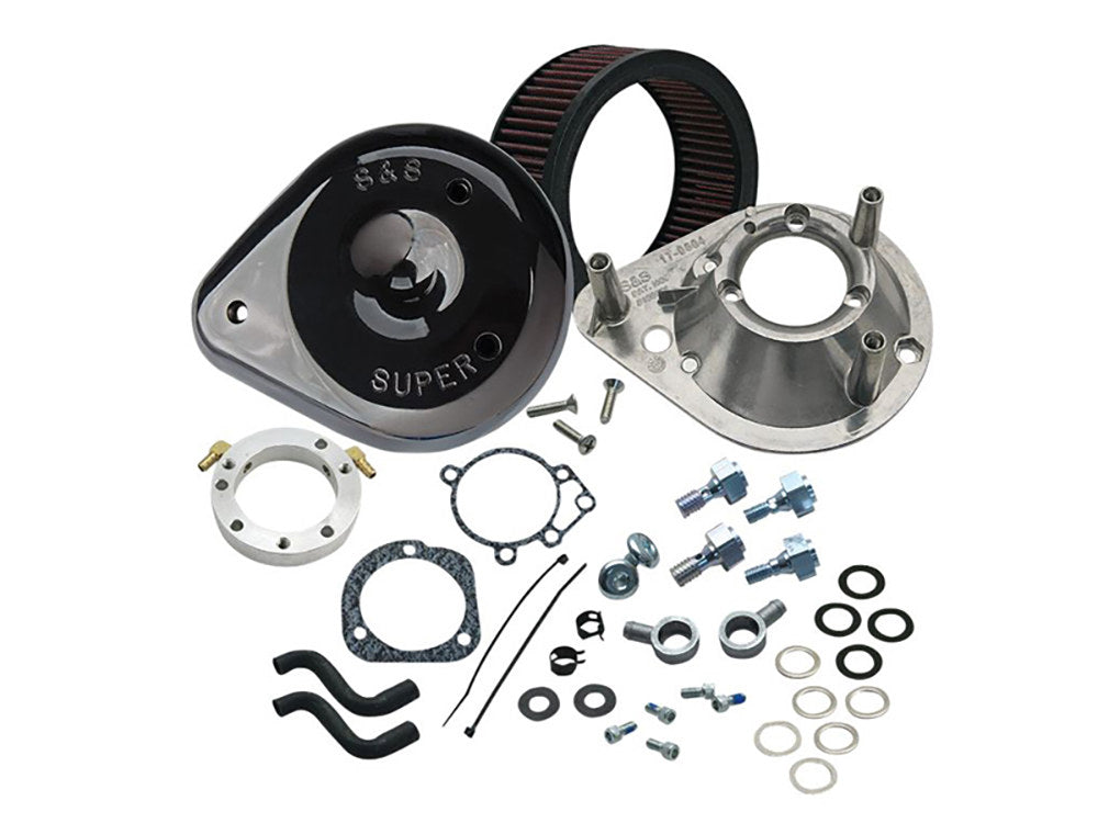 Teardrop Air Cleaner Kit – Black. Fits Big Twins 1989-2017 with CV Carb or Cable Operated Delphi EFI.