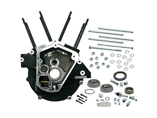 Alternator Style Crankcase Assembly with 3-1/2in. Bore – Black. Fits Big Twin 1992-1999.