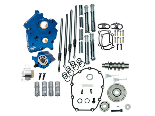 Cam Chest Kit with 475G Gear Drive Camshafts & Chrome Pushrod Covers. Fits Touring 2017up & Softail 2018up with Oil Cooled Engines.