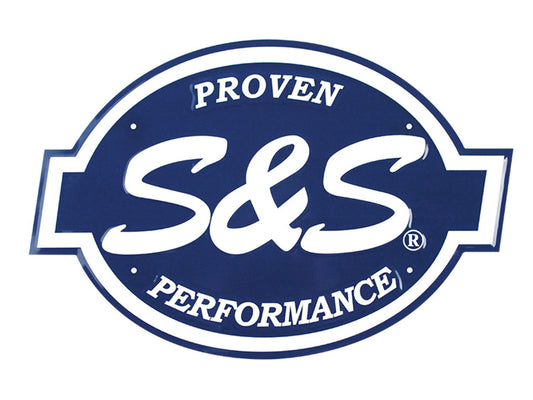 S&S Embossed Pressed Tin Shop Sign.