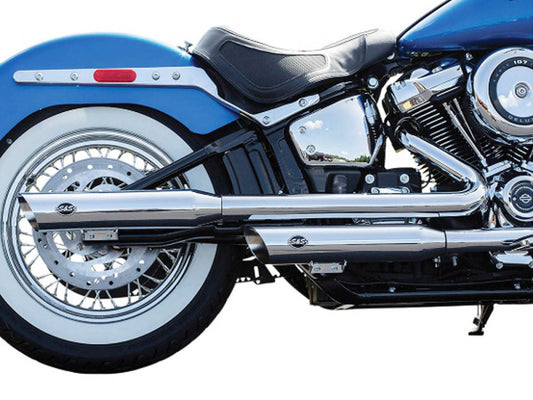 3-1/2in. Slash Cut Slip-On Mufflers – Chrome. Fits Heritage Classic 2018-2024 & Deluxe 2018-2020