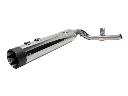 Shadow Pipe for S&S Sidewinder 2-into-1 Exhaust – Chrome with Black End Cap. Fits Touring 2009up.