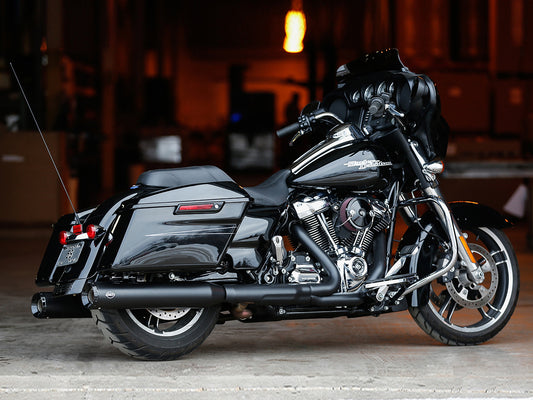 4.5in. GNX Slip-On Mufflers – Black with Black End Caps. Fits Touring 2017up.