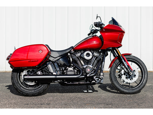 4in. Grand National Slip-On Muffler – Black with Black End Cap. Fits Softail Street Bob, Low Rider S, Low Rider ST & Heritage 2025up