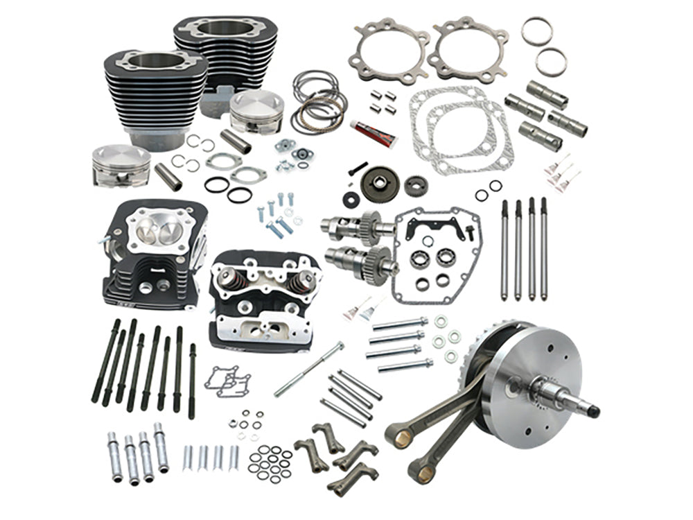 124ci Hot Set Up Kit with 91cc S&S Cylinder Heads – Black. Fits Twin Cam 88B Softail 2000-2006.