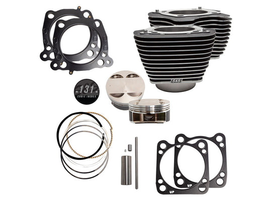 131ci Stroker Big Bore Kit with Highlighted Fins – Black. Fits Milwaukee-Eight 2017up with S&S 4-5/8in. Stroker Flywheel.