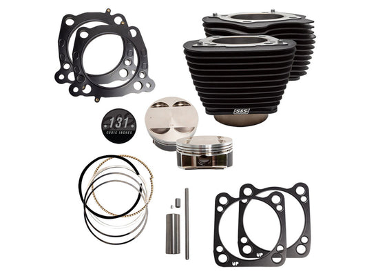 131ci Stroker Big Bore Kit with Non-Highlighted Fins – Black. Fits Milwaukee-Eight 2017up with S&S 4-5/8in. Stroker Flywheel.