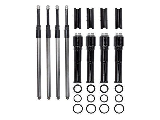 Quickee Adjustable Pushrod Kit – Black. Fits Twin Cam 1999-2017.