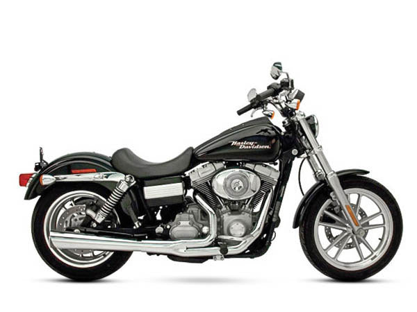 SuperMeg 2-into-1 Exhaust – Chrome. Fits Dyna 1991-2005.