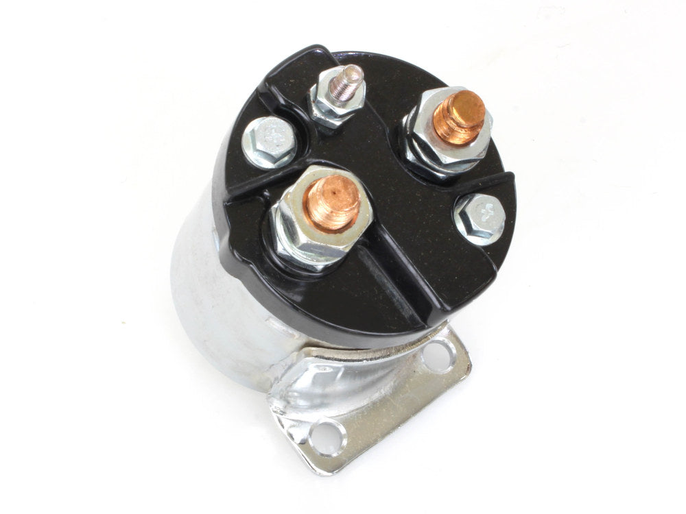 Start Solenoid – Chrome. Fits 4Spd Big Twin 1965-1986, Softail 1984-1988 & Sportster 1967-1980.