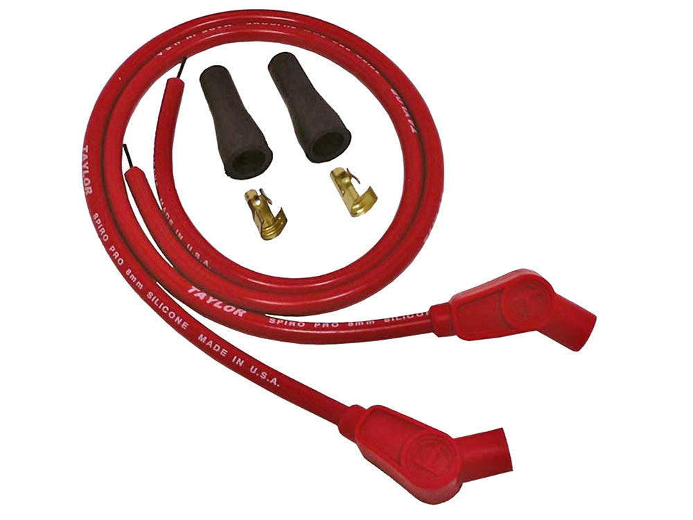 8mm 24in. Universal Spark Plug Wire Set – Red. Fits Evolution Style Engines.